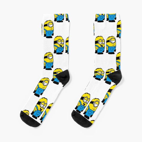 Minion Smile Socks, Comfortable Cotton Socks for Men, Women, kids, Trending Casual Style