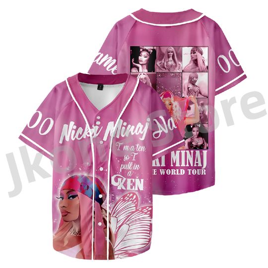 Nicki Minaj Merch Baseball Jacket, Tour Logo Tee Women Men Fashion Casual Short Sleeve T-shirts