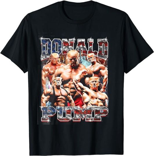 Donald Pump Trump 2024 Weight Lifting Gym Fitness shirt, Short Sleeve Casual Loose Basic Tee Shirts