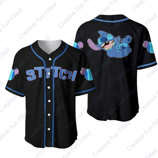 2024 Disney New Summer Personalized Stitch Baseball Jersey, Character Gift For Sport Oversized Baseball Jersey Edition Jersey Fan