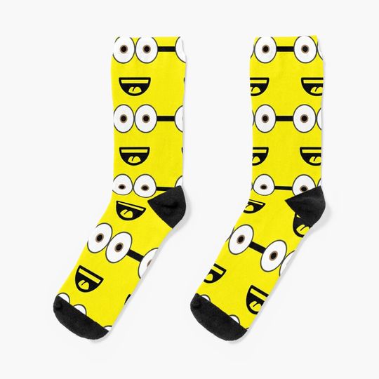 Minion Smile Socks, Comfortable Cotton Socks for Men, Women, kids, Trending Casual Style