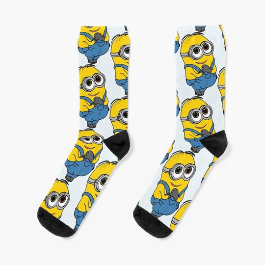 Cute Minion Bob Socks, Comfortable Cotton Socks for Men, Women, kids, Trending Casual Style