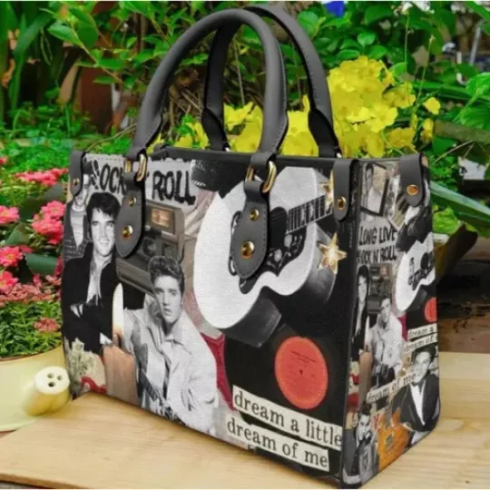 Elvis Presley Leather Handbag, Elvis Presley Lover Handbag, Women Handbag, Shoulder Bag, Crossbody Bag, Shopping Bag, Top Handle Bag