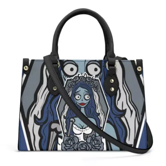 Corpse Bride, Halloween Leather Handbag, Horror Movie Characters Bag, Shoulder Bag, Crossbody Bag, Shopping Bag, Top Handle Bag