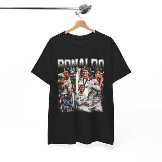 Retro Vintage 90s Graphic Cristiano Ronaldo T-Shirt | Comfortable Short Sleeve Cotton Tee | Gift For Soccer Lovers | Father's Day Gift