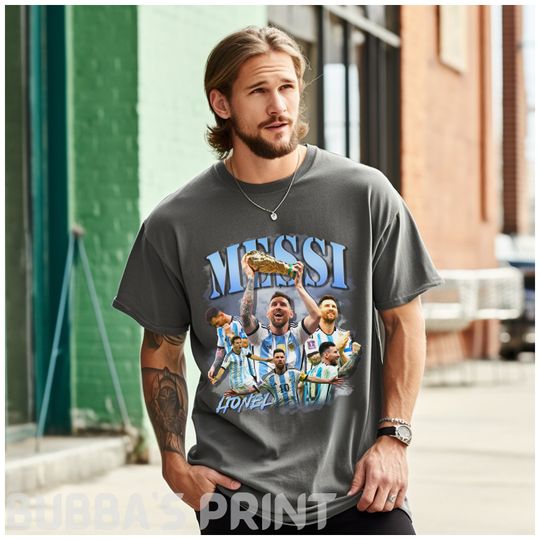Lionel Messi Vintage 90s T-Shirt  | Comfortable Short Sleeve Cotton Tee | Gift For Soccer Lovers | Father's Day Gift