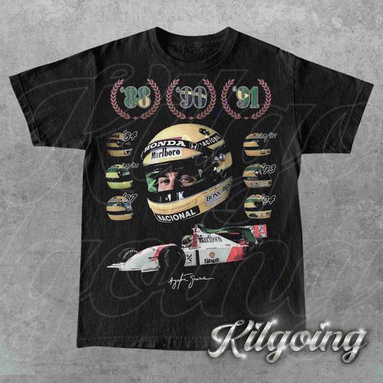 Limited Ayrton Senna V2 Vintage 90s T-Shirt, Game Day Cotton Short Sleeve Tee, Gift For Woman and Man Unisex T-Shirt