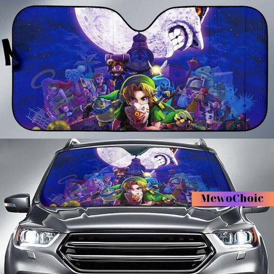 Legend Of Zelda Car Sunshade, Breath Of The Wild Sunshade, Zelda Windshield Sun Shade, Sun Visor Car, Gamer Car Accessory
