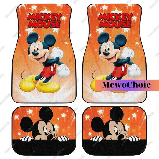 Mickey Car Floor Mat, Mickey Car Accessory, Mickey Car Decoration, Floor Mat For Car, Disney Mouse Car Mat, Disneyland Gift