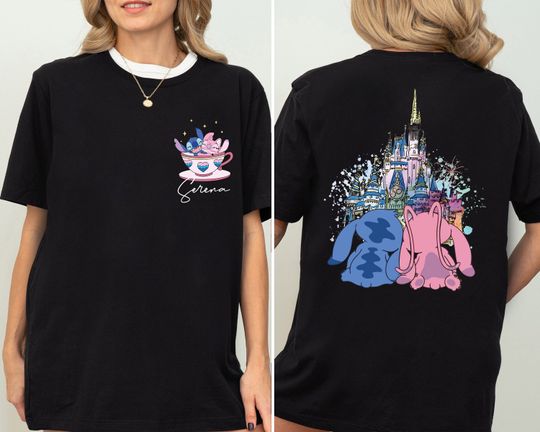 Disney Stitch & Angel Double Sided Shirt, Disney Family Trip Tee, Disneyland Vacation Shirt