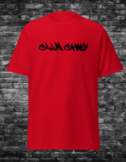 Eminem Slim Shady Shirt, Vintage Retro Rap god Music tshirt, Hip Hop Music Red T-shirt