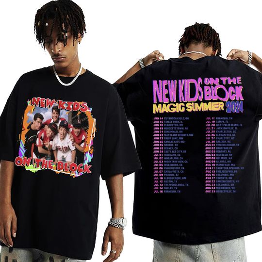 Rock Band NKOT Block The Magic Summer Tour 2024 T Shirt, NK on The Block Fan T Shirts, Men Women Hip Hop Oversized Cotton T-shirt, Gift For Fan