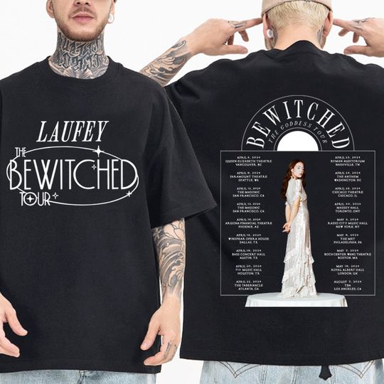 Laufey The Bewitched Tour 2024 T-Shirts, Laufey Merch, Laufey Concert 2024 T-shirt,  Harajuku Hip Hop O-Neck Short Sleeve Shirts, Gift For Fan