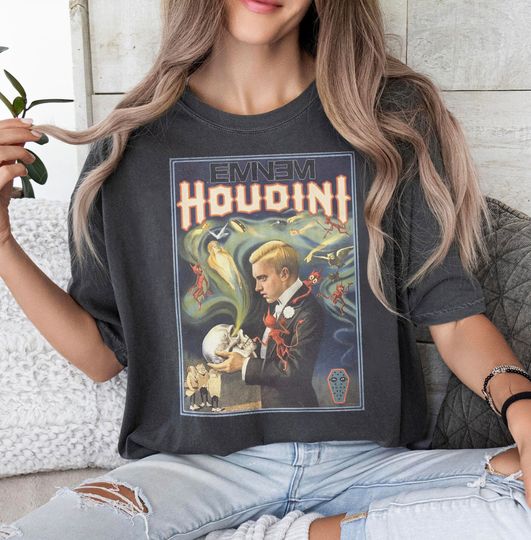 Houdini eminem rapper shirt, Eminem Slim Shady shirt  Eminem Rap Merch, Eminem Album Shirt