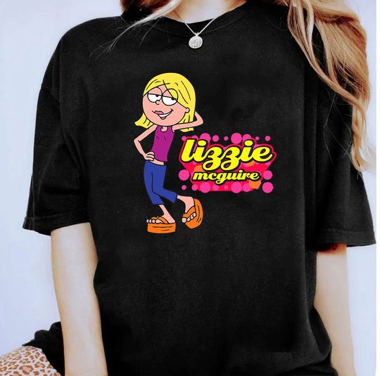 Disney Lizzie McGuire Custom Mickey Ear Animated Lizzie Pose T-Shirt, Disney Vacation Shirt, Casual Cotton Couple Matching Shirt, Short Sleeve Shirt