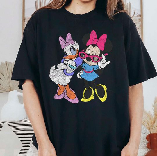 Disney Mickey And Friends Daisy & Minnie Fashion Shirt, Disney Vacation Shirt, Fashion Cotton Couple Matching Shirt, Short Sleeve Shirt