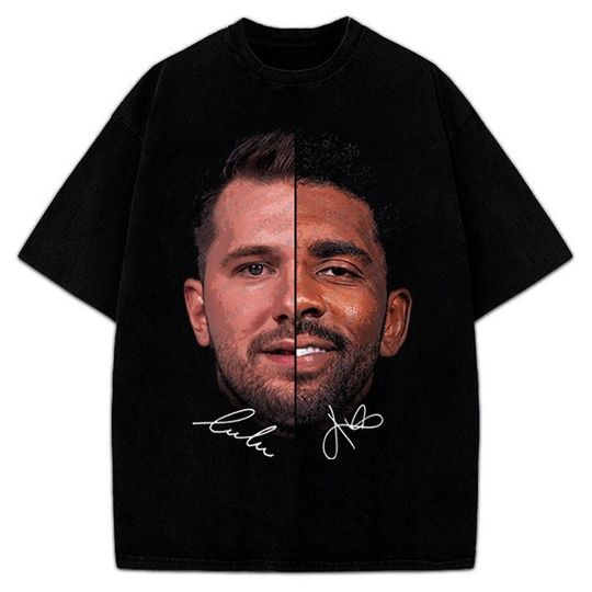 Kyrie Irving And Luka Doncic T-Shirt, Dallas Basketball Graphic T-Shirt For Dallas Fans, Sports Fans Shirt, Kyrie Irving Signature Merch, Basketball Shirt