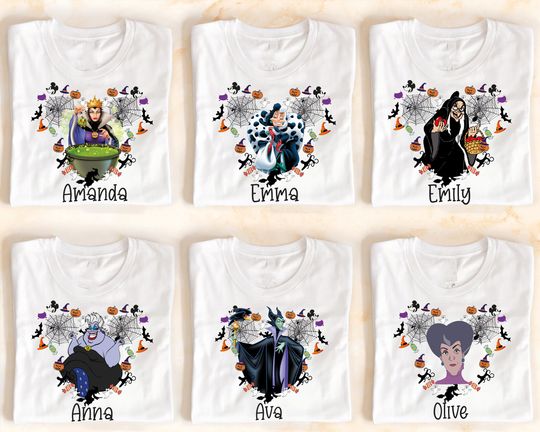 Disney Villains Halloween Shirt, Ursula Evil Queen Maleficent Witch Shirt, Trick or Treat Shirt, Halloween Party 2024, Spooky Season Shirt