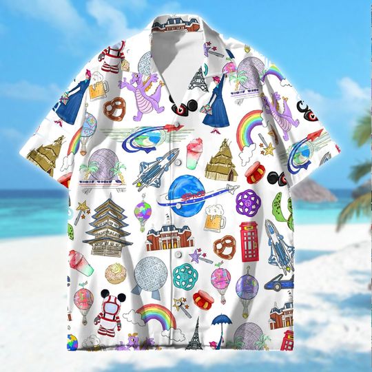 Magic Kingdom Around The World Hawaiian Shirt Gifts for Women,Men Cotton Tee