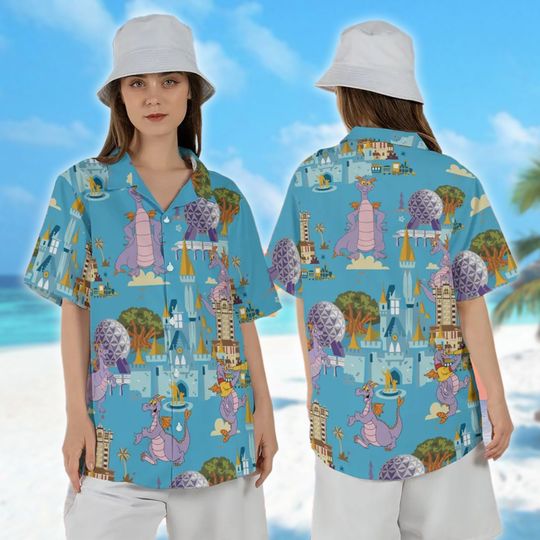 Epcot Figment Hawaiian Shirt, Purple Dragon Tee for Men, Women, Kids - Trending Street Fashion