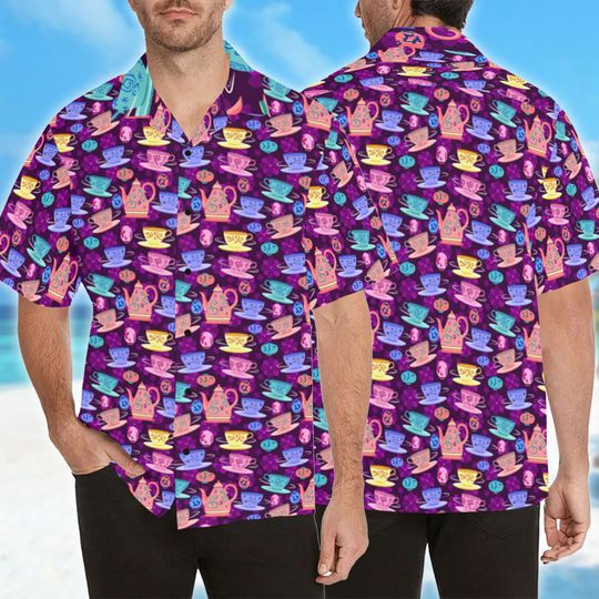 Mad Tea Party Hawaiian Shirt, Spinning Cup 3D Shirt, Alice In Wonderland Tee for Men, Women, Kids - Trending Street Fashion
