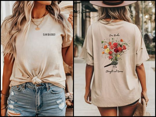 Sam Barber "Straight and Narrow" Double Sided Shirt, Casual Two Sides Short Sleeve Shirt, Music Men Clothing, Music Shirt For Fans