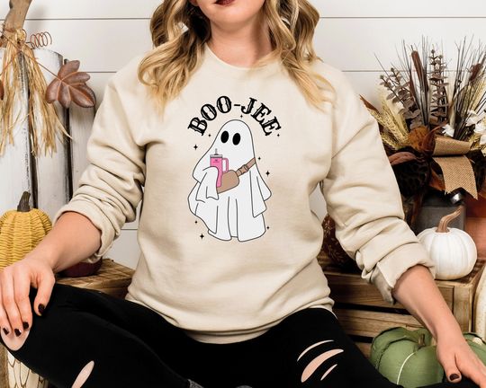 Halloween Ghost Sweatshirt, Boo Jee Sweatshirt, Boo, Spooky Ghost Sweatshirt, Spooky Season Sweatshirt, Spooky Vibes Sweater, Halloween Party Sweater