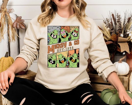 Disney Halloween Sweatshirt, Mickey & Co 1928 Sweatshirt, Spooky Season Sweatshirt, Mickey Friends Fall Sweatshirt, Pumpkin Sweatshirt, Disneyland Ghost