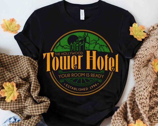 Discover Vintage The Hollywood Tower Hotel Your Room Is Ready T-shirt, Disney Tower of Terror Halloween Tee, Mickey's Not So Scary Party Family Trip Shirt