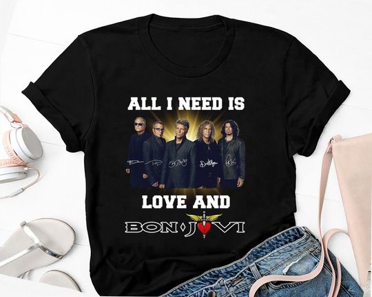 Bon Jovi Band Vintage Cotton Shirt, Bon Jovi Band New Album T-Shirt, Bon Jovi Fan Gift, Bon Jovi Rock Band Shirt, Bon Jovi Tour, Bon Jovi Concert