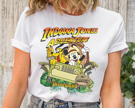 Disney Mickey Mouse And Pluto Dog Indiana Jones Adventure Shirt, Mickey And Friends Tee, Magic Kingdom Disneyland Family Vacation Gift, Halloween Gifts