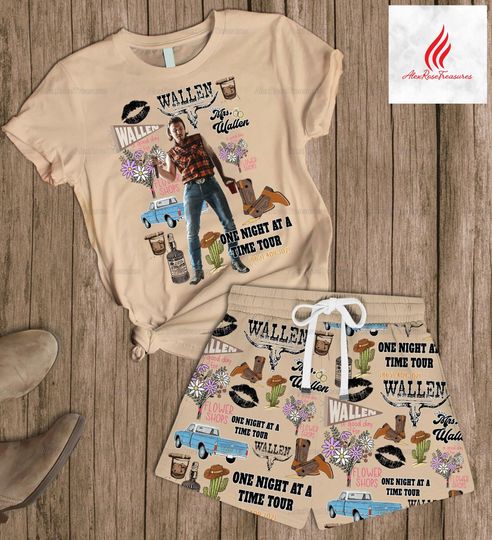 98 Braves T-Shirt And Shorts, 98 Braves Pajama Set, Wallen Concert Shirt, 98 Braves Concert Tour 2024 Shirt, Country Concert Graphic Shirt