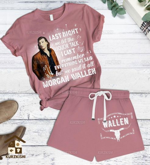Wallen Western Shirt, Wallen Western Shorts, Cowboy Wallen Pajama Set, Country Music Women Shirt, Wallen Cowboy Shorts, Wallen Western Gift