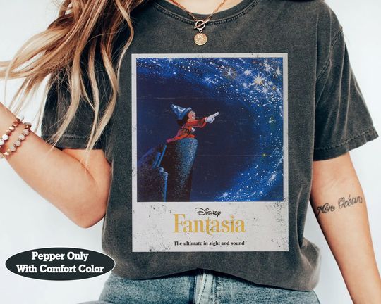 Disney Sorcerer Mickey Mouse Fantasia Magic Wizard Stay Magical Retro Shirt, Magic Kingdom Unisex Comfort Colors Family Birthday Gift Tee, Halloween Gifts
