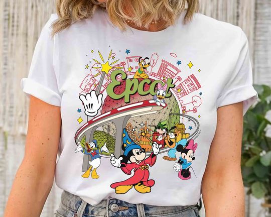 Disney Epcot Center Sorcerer Mickey Mouse and Friends T-shirt, Fantasia Magic Magical Tee, Fantasmic Show Disneyland Park 2024 Family Trip, Halloween Gifts