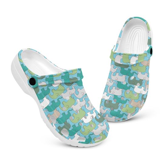 Line Elephant Clogs for Men and Women, printed clogs, Breathable Beach Hole Slippers, Footwear