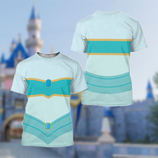 Jasmine Inspired Costume 3D T-shirt, Aladdin Princess Cosplay Comfortable Summer | Beach Outfit | Tee for Men, Women, Kids