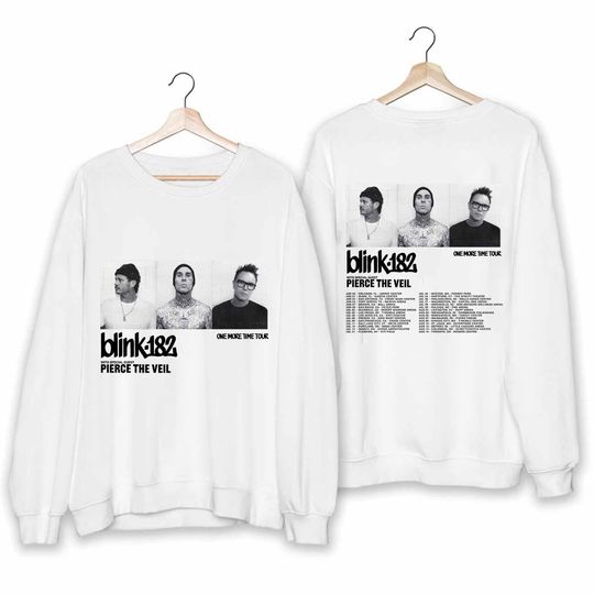B182 One More Time 2024 Tour Double Sided Sweatshirt, Music Two Sides Sweatshirt for Fans, Music Sweatshirts for Men Women and Kids, Music Men Clothing