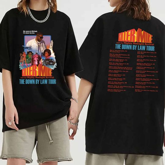 Killer Mike - Down By Law Tour 2024 Shirt Cotton T-Shirt Comfortable Short Sleeve Trending Street Fashion