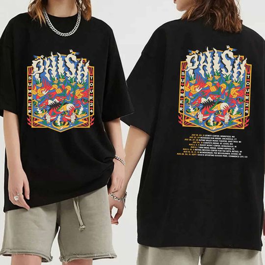 Phish Summer 2024 Tour Shirt, Phish Band Fan Shirt Cotton T-Shirt Comfortable Short Sleeve Trending Street Fashion