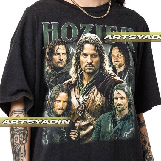 Hozier Aragorn Unisex Softstyle Cotton T-Shirt, Hozier Bootleg Shirt, Music tour Shirt, Vintage 90s Short Sleeve Shirt, Gift For Fan