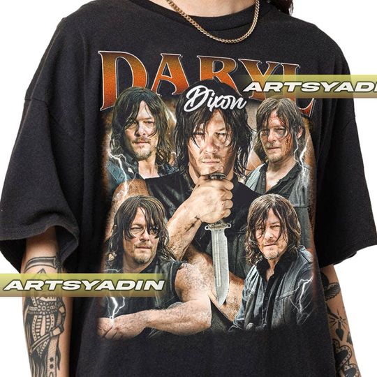 Daryl Dixon Unisex Softstyle Cotton T-Shirt, Daryl Dixon Bootleg Shirt, Movie T-Shirt, Vintage 90s Short Sleeve Shirt, Gift For Fan