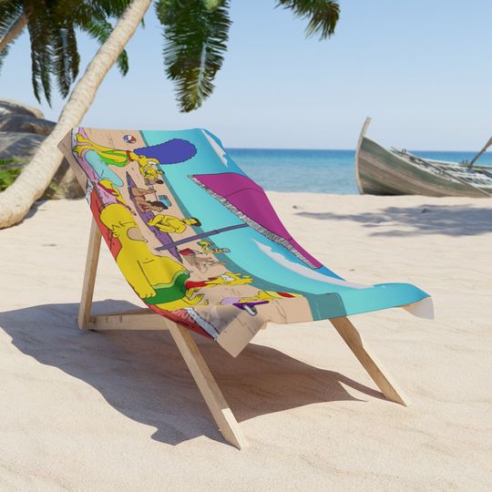 The Simpsons Beach Towel, Women's Beach Towel, Cartoon Swimming Pool Towel, Towel Wrapped Bikini Covered Sunscreen