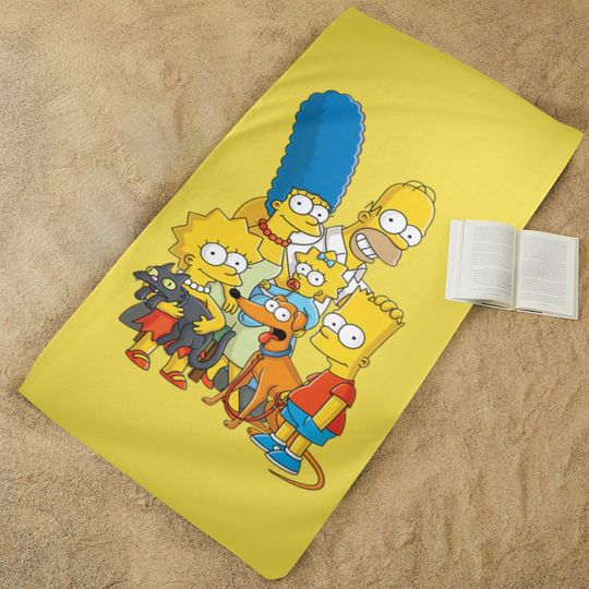 Simpsons Beach Towel, Women's Beach Towel, Cartoon Swimming Pool Towel, Towel Wrapped Bikini Covered Sunscreen