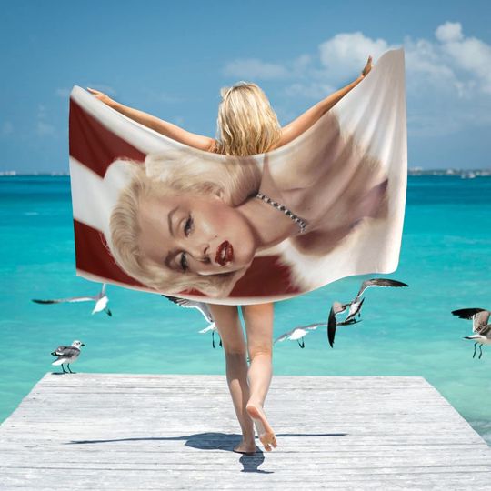 Marilyn Monroe Beach Towel, Women's Beach Towel, Cartoon Swimming Pool Towel, Towel Wrapped Bikini Covered Sunscreen