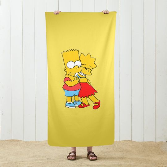 Simpsons Beach Towel, Women's Beach Towel, Cartoon Swimming Pool Towel, Towel Wrapped Bikini Covered Sunscreen
