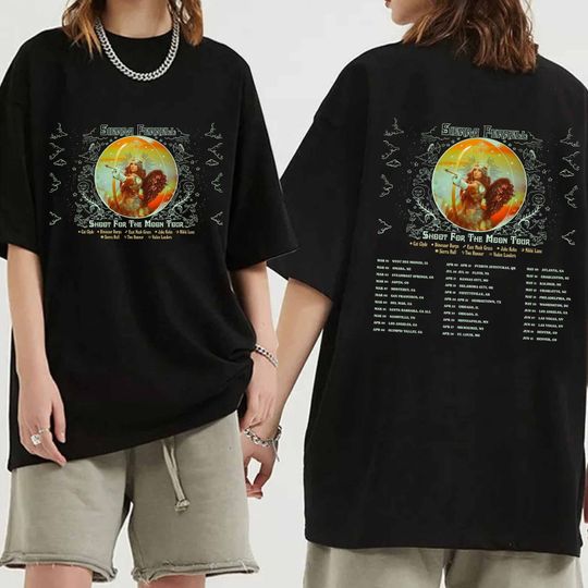 Discover Sierra Ferrell - Shoot For The Moon Tour 2024 Double Sided Shirt, Casual Two Sides Short Sleeve Shirt, Music Men Clothing, Music Shirt For Fans