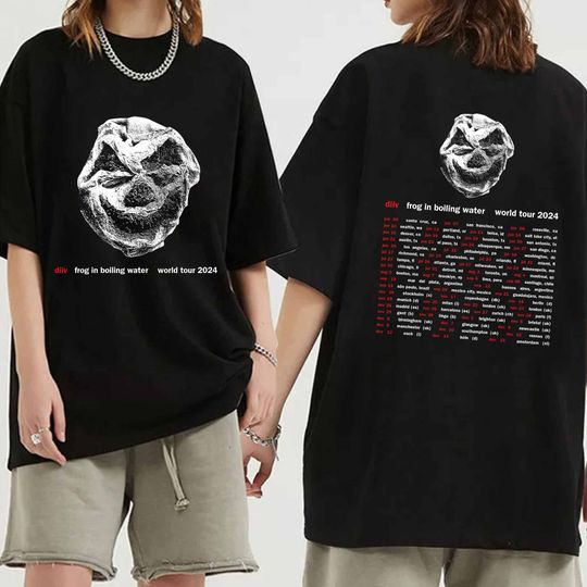 DIIV - Frog In Boiling Water World Tour 2024 Double Sided Shirt, Casual Two Sides Short Sleeve Shirt, Music Men Clothing, Music Shirt For Fans