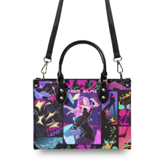 Spider Woman Personalized Leather Handbag, Gwen Stacy Leather Handbag, Gift for Fans, Shoulder Bag, Crossbody Bag, Shopping Bag, Top Handle Bag