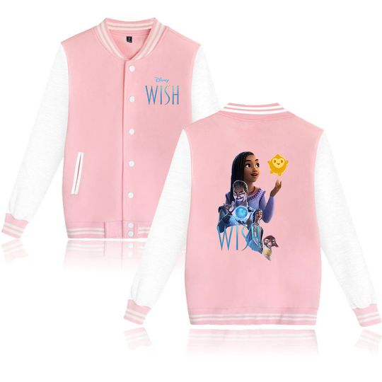 Cartoon Movie Wish Baseball Jacket, Men Women Hip Hop Harajuku Jackets, Streetwear Kids Boys Girls Loose College Coats